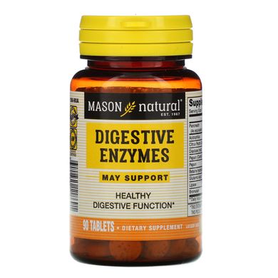 Ферменти для травлення, Digestive Enzymes, Mason Natural, 90 таблеток