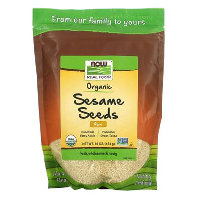 Насіння кунжуту органічне необроблене Now Foods (Real Food Sesame Seeds) 454 г