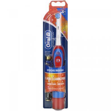 Toothbrush with Battery Power, Battery Power Toothbrush, Sparkle Fun, Oral-B, 1 Toothbrush.
