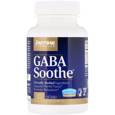 ГАМК гамма-аміномасляна кислота Jarrow Formulas (GABA Soothe) 100 мг 30 капсул