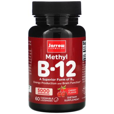 Вітамін В12 Jarrow Formulas (Methyl B12) 5000 мкг 60 льодяників зі смаком вишні