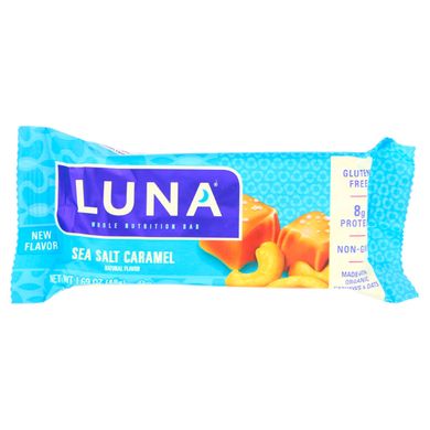 Luna, Поживний батончик, карамель з морською сіллю, Clif Bar, 15 батончиків, 1,69 унції (48 г) кожен