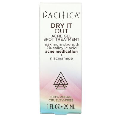 Pacifica, Dry It Out, гель для лікування плям від прищів, максимальна сила, 1 рідка унція (29 мл)