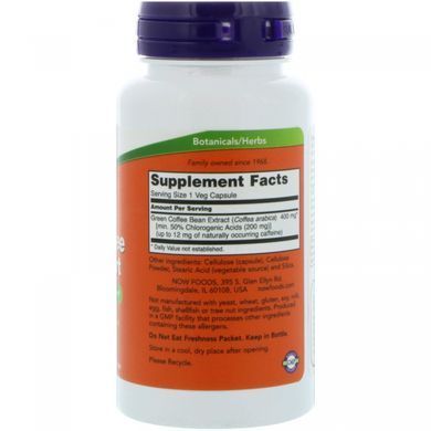 Green coffee for dietary support Now Foods (Green Coffee Diet Support) 90 capsules