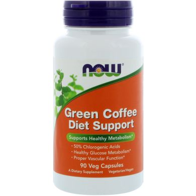 Зелена кава для харчової підтримки Now Foods (Green Coffee Diet Support) 90 капсул