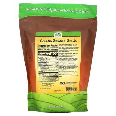 Organic unprocessed sesame seeds