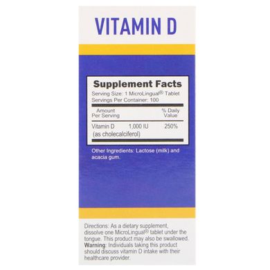 Вітамін D3, Екстра сила, 1000 МО, Superior Source, 100 мікролінгвальних таблеток