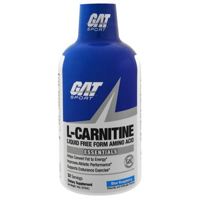 Рідкий L-Карнітин GAT (L-Carnitine) 1500 мг 473 мл зі смаком блакитний малини