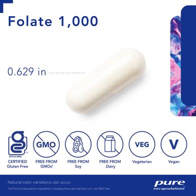 Фолат 1000 Pure Encapsulations (Folate 1000) 90 капсул купить в Киеве и Украине