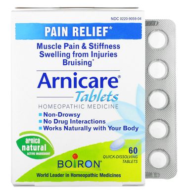 Arnicare, знеболювання, Boiron, 60 швидкорозчинних таблеток