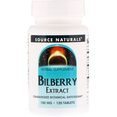 Екстракт чорниці Source Naturals (Bilberry extract) 100 мг 120 таблеток