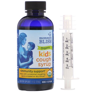 Дитячий органічний сироп від кашлю + підтримка імунітету, Mommy's Bliss, 120 мл