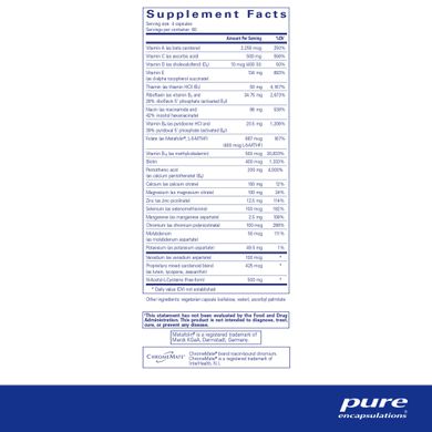 Мультивітаміни та мінерали з ацетилцистеїном Pure Encapsulations (Nutrient 950 with NAC) 240 капсул