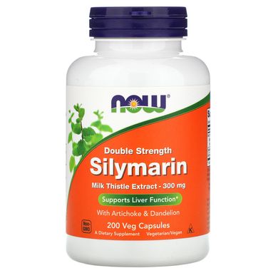 Силімарин розторопша плямиста Now Foods (Silymarin Milk Thistle Extract) 300 мг 200 вегетаріанських капсул