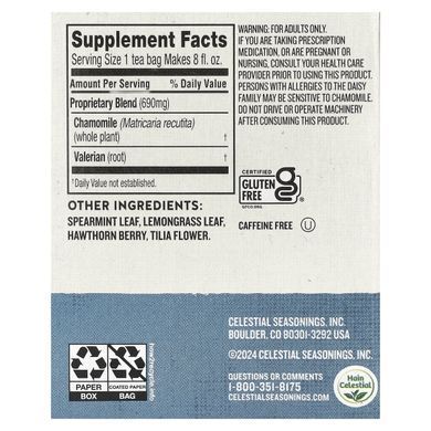 Wellness tea Sleepytime Extra, decaffeinated, Celestial Seasonings, 20 tea bags, 1.2 ounces (35 g)