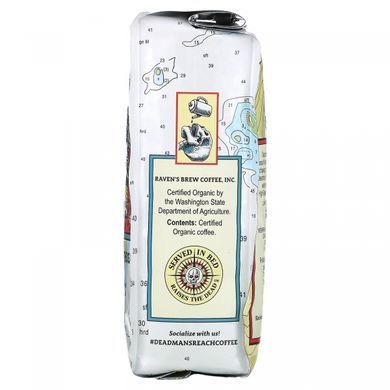Ravens Brew Coffee, Кава Deadman's Reach, органічна, цільнозернова, темна обсмажування, 12 унцій (340 г)