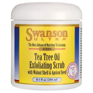 Отшелушивающий скраб с маслом чайного дерева, Tea Tree Oil Exfoliating Scrub, Swanson, 250 мл купить в Киеве и Украине
