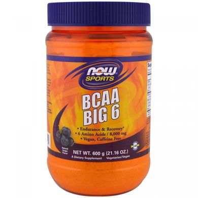 BCAA смак винограду Now Foods (BCAA Big 6 Sports) 600 г