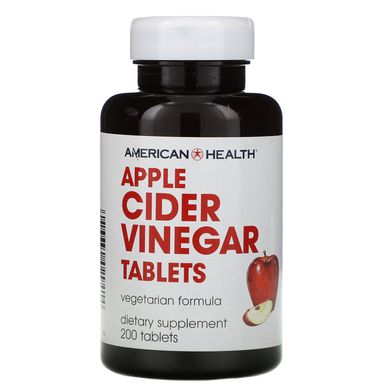 Яблучний оцет American Health (Apple Cider Vinegar Tablets) 480 мг 200 таблеток