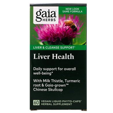 Здоров'я печінки, Gaia Herbs, 60 овочевих рідких фіто-капсул