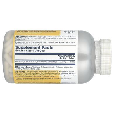 Solaray Vitamin C Sustained Release (Vitamin C) 1000 mg 250 Vegetarian Capsules