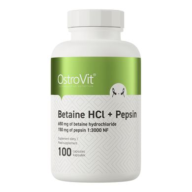 OstroVit-Betaine HCl + Pepsin OstroVit 100 капсул купить в Киеве и Украине