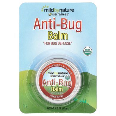 Mild By Nature, Sierra Bees&trade;, бальзам проти комах, з кедровою, гераневою та розмариновою оліями, 17&nbsp;г (0,6&nbsp;унції)