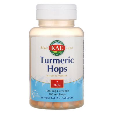 Куркума і хміль KAL (Turmeric Hops) 526.5 мг / 50 мг 60 капсул