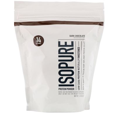IsoPure низьковуглеводний протеїновий порошок, чорний шоколад, Nature's Best, 454 г