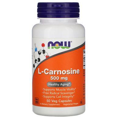 Карнозин Now Foods (L-Carnosine) 500 мг 50 капсул