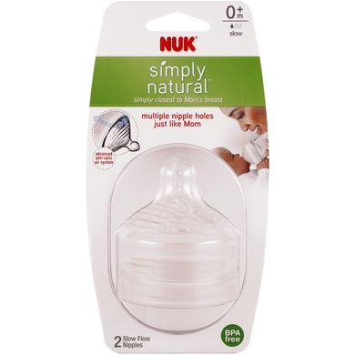 Simply Natural, соска с маленьким потоком, с 0 месяцев, NUK, 2 шт. купить в Киеве и Украине