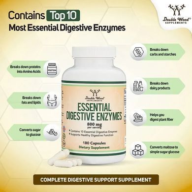 Пищеварительные ферменты Double Wood (Digestive Enzymes) 180 капсул купить в Киеве и Украине