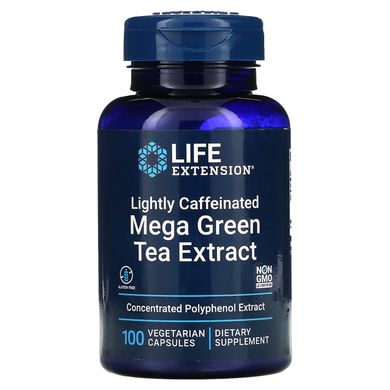 Мега екстракт зеленого чаю, невеликий вміст кофеїну, Mega Green Tea Polyphenol Extract, Life Extension, 100 рослинних капсул