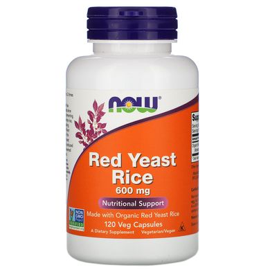 Красный дрожжевой рис Now Foods (Red Yeast Rice) 600 мг 120 вегетарианских капсул купить в Киеве и Украине
