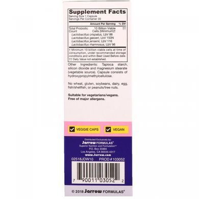 Женские пробиотики Jarrow Formulas (Jarro Dophilus Vaginal Probiotic Women) 10 млрд КОЕ 30 капсул купить в Киеве и Украине