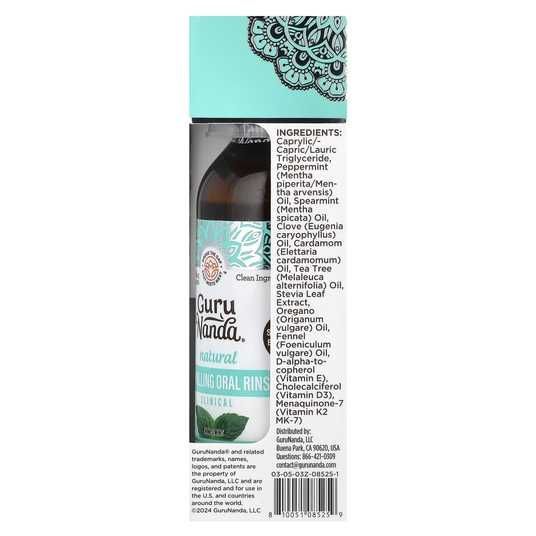 l-arginine l-carnitine l-ornithine foeniculum vulgare calcarea carb phosphorus GuruNanda, Natural Oil Pulling Oral Rinse, Farmed Mint, 3 fl oz (88.7 ml)