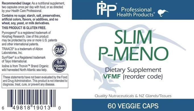 Поддержка женского здоровья пременопауза и менопауза Professional Health Products (Slim P-Meno) 60 капсул купить в Киеве и Украине