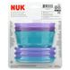 NUK, Миски для штабелювання, від 4 місяців, фіолетовий та бірюзовий, 3 чаші + 3 кришки фото
