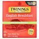 Twinings, English Breakfast, decaffeinated, 50 tea bags, 3.53 oz (100 g).
