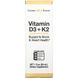 Вітамін Д3 К2 California Gold Nutrition (Vitamin D3+K2) 25 мкг 1000 МО 30 мл фото