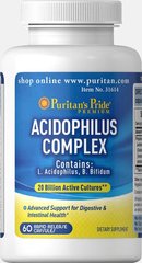 Ацидофільний комплекс, Acidophilus Complex, Puritan's Pride, 20 мільярдів, 60 капсул
