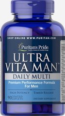 Время выпуска Ультра Вита Мужской ™, Ultra Vita Man™ Time Release, Puritan's Pride, 90 таблеток купить в Киеве и Украине