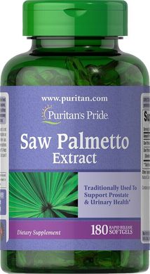 Со Пальметто Екстракт, Saw Palmetto Extract, Puritan's Pride, 180 капсул