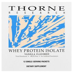 Изолят сывороточного белка, со вкусом ванили, Thorne Research, 12 пакетиков, 26,9 г каждый купить в Киеве и Украине
