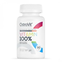Вітаміни та мінерали, 100% VIT & MIN, OstroVit, 90 таблеток