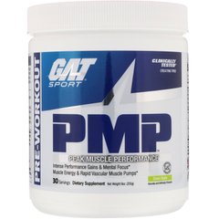 PMP, перед тренуванням, пікова продуктивність м'язів, зелене яблуко, GAT, 9 унцій (255 г)