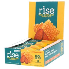 Батончики с медом и миндалем протеин + Rise Bar (Almond Honey) 12 бат. по 60 г купить в Киеве и Украине