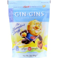 Gin Gins, Имбирная цукерка, Надсила, The Ginger People, 3 унц (84 г)