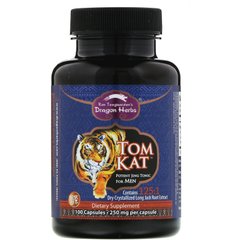 Tom Kat, потужний цзин-тонік для чоловіків, Dragon Herbs, 250 мг, 100 капсул