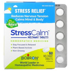 Boiron, Stress Calm Meltaway Tablets, для зняття стресу, без ароматизаторів, 60 таблеток Meltaway